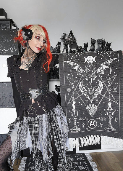 Dark in Love Punk Skirt Morrigan Patchwork UK 8-18 - QHA UK