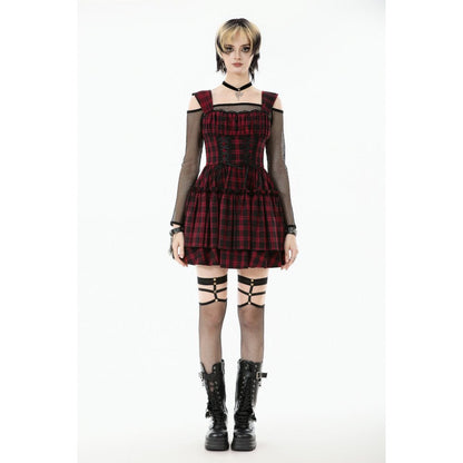 Dark in Love Dress Morrigan Tartan Lace-Up UK 8-22 - QHA UK