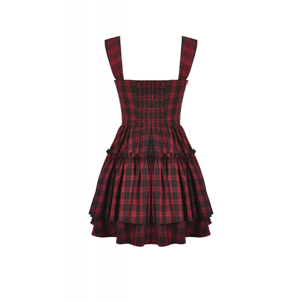 Dark in Love Dress Morrigan Tartan Lace-Up UK 8-22 - QHA UK