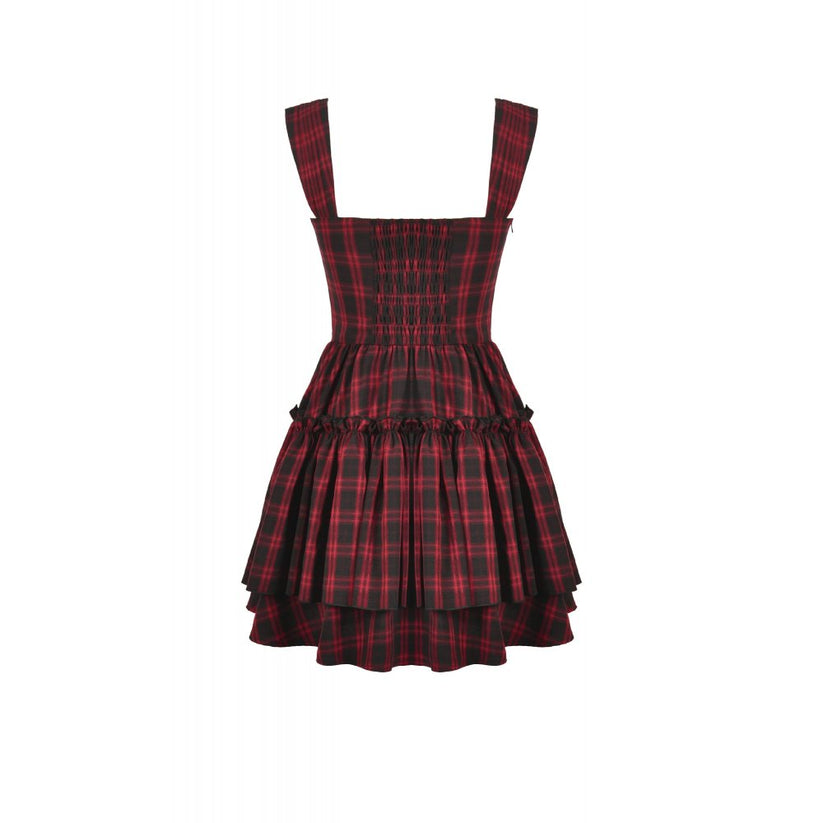Dark in Love Dress Morrigan Tartan Lace-Up UK 8-22 - QHA UK