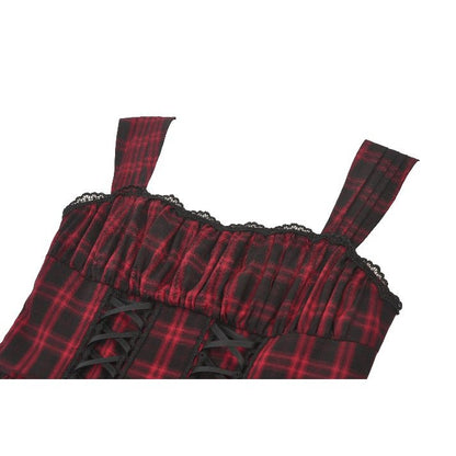 Dark in Love Dress Morrigan Tartan Lace-Up UK 8-22 - QHA UK