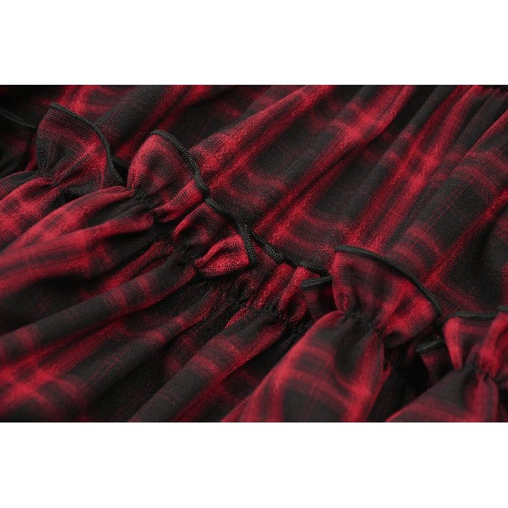 Dark in Love Dress Morrigan Tartan Lace-Up UK 8-22 - QHA UK