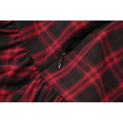 Dark in Love Dress Morrigan Tartan Lace-Up UK 8-22 - QHA UK