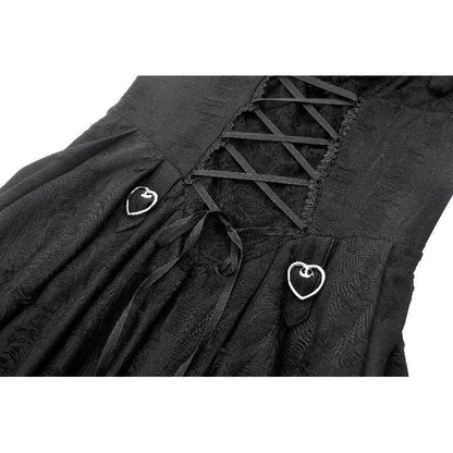 Dark in Love Gothic Dress Mortalis Lace-Up Black UK 8-18 - QHA UK