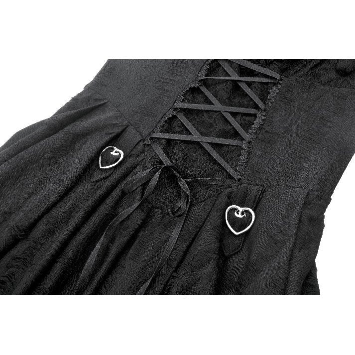 Dark in Love Gothic Dress Mortalis Lace-Up Black UK 8-18 - QHA UK