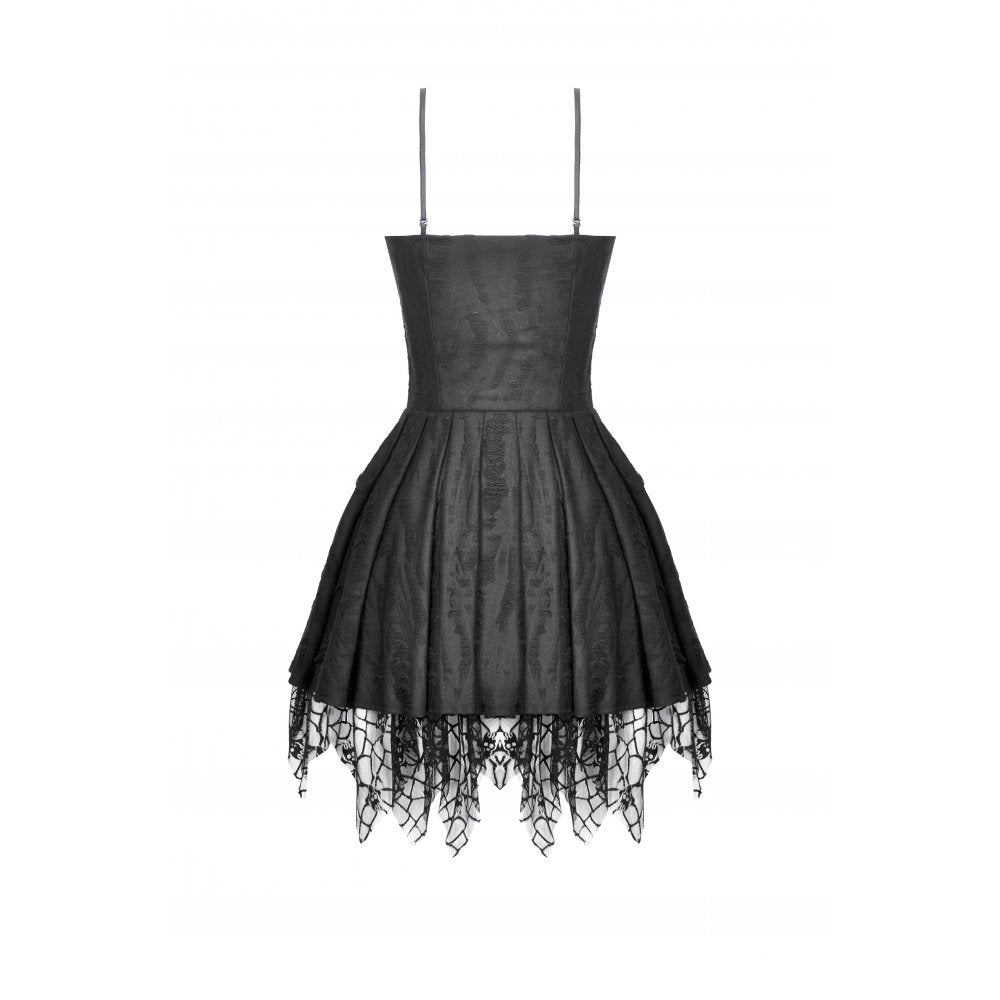 Dark in Love Gothic Dress Mortalis Lace-Up Black UK 8-18 - QHA UK