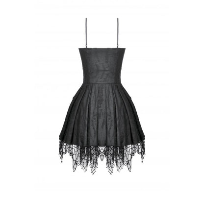Dark in Love Gothic Dress Mortalis Lace-Up Black UK 8-18 - QHA UK