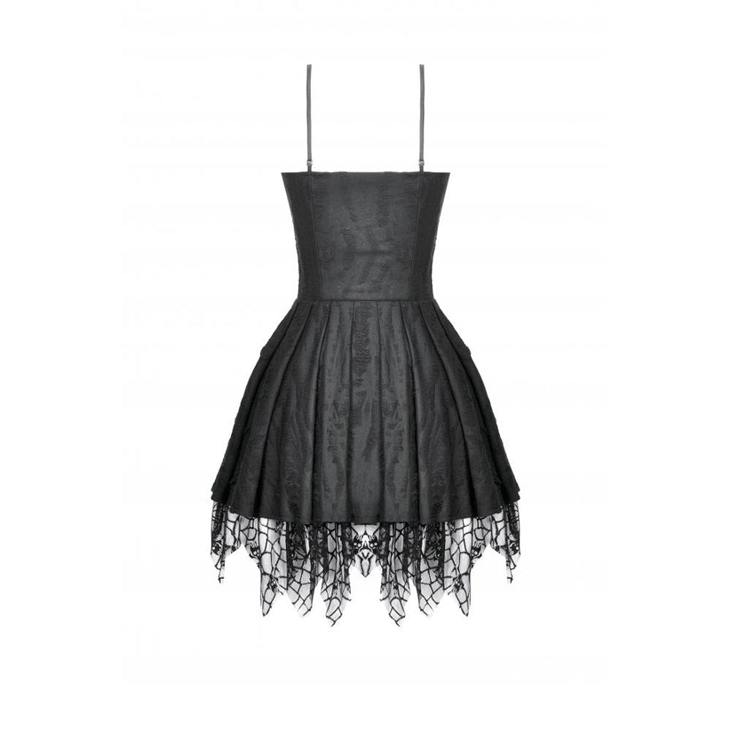 Dark in Love Gothic Dress Mortalis Lace-Up Black UK 8-18 - QHA UK