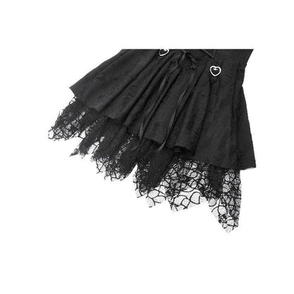 Dark in Love Gothic Dress Mortalis Lace-Up Black UK 8-18 - QHA UK
