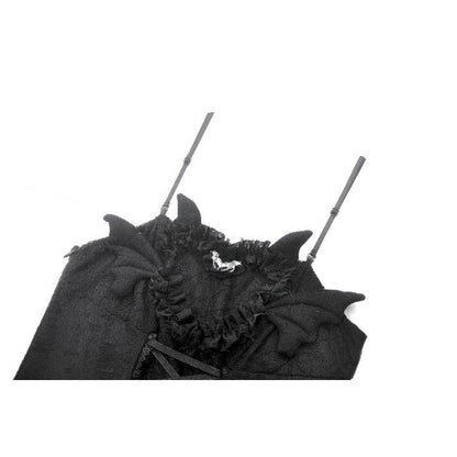 Dark in Love Gothic Dress Mortalis Lace-Up Black UK 8-18 - QHA UK