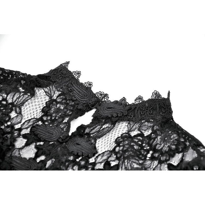 Dark in Love Women's Gothic Capelet Morwenna Lace Ruffle UK 10-22 - QHA UK