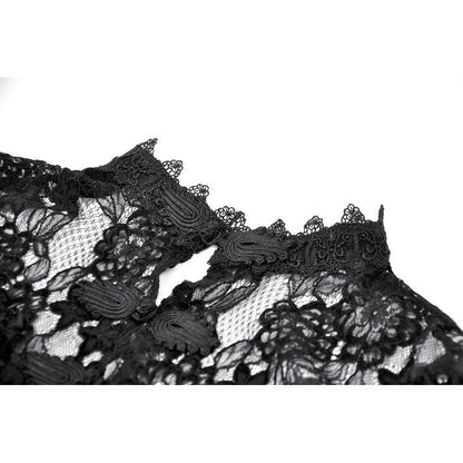 Dark in Love Women's Gothic Capelet Morwenna Lace Ruffle UK 10-22 - QHA UK