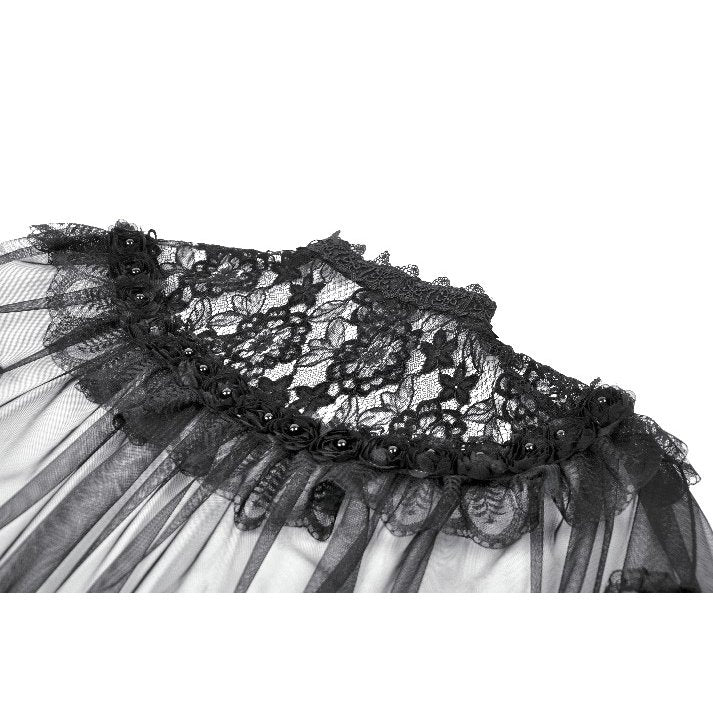 Dark in Love Women's Gothic Capelet Morwenna Lace Ruffle UK 10-22 - QHA UK
