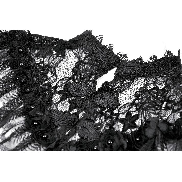 Dark in Love Women's Gothic Capelet Morwenna Lace Ruffle UK 10-22 - QHA UK