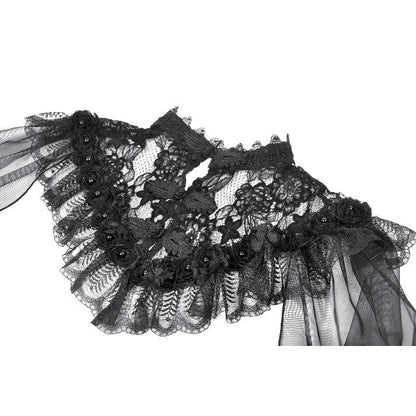 Dark in Love Women's Gothic Capelet Morwenna Lace Ruffle UK 10-22 - QHA UK