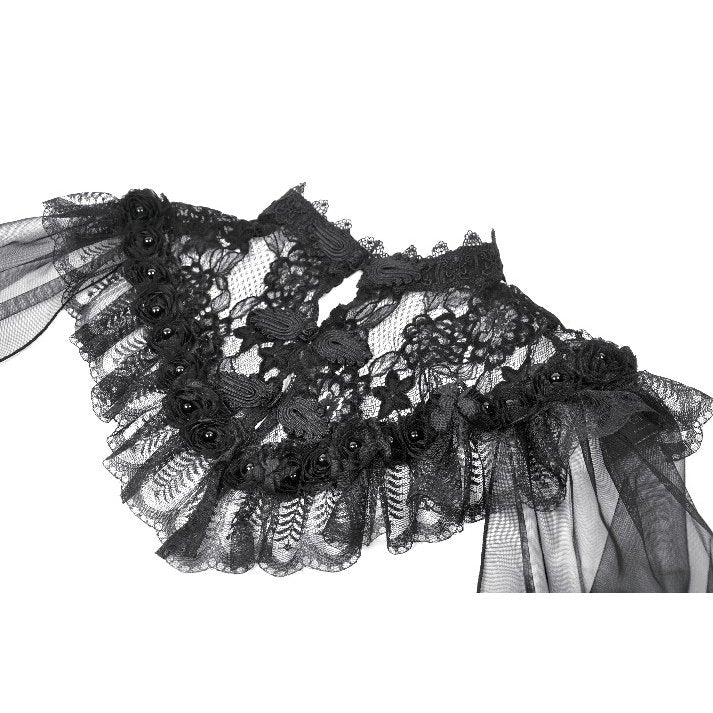 Dark in Love Women's Gothic Capelet Morwenna Lace Ruffle UK 10-22 - QHA UK