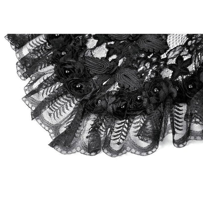 Dark in Love Women's Gothic Capelet Morwenna Lace Ruffle UK 10-22 - QHA UK