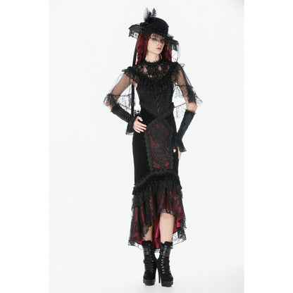 Dark in Love Women's Gothic Capelet Morwenna Lace Ruffle UK 10-22 - QHA UK