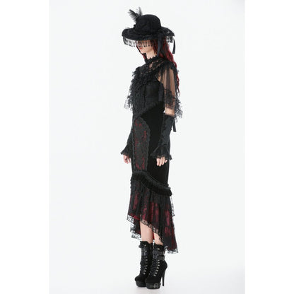 Dark in Love Women's Gothic Capelet Morwenna Lace Ruffle UK 10-22 - QHA UK