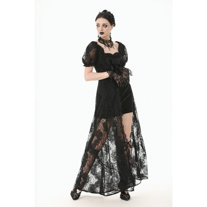 Dark in Love Gothic Maxi Dress Morwenna Lace Black UK 8-22 - QHA UK
