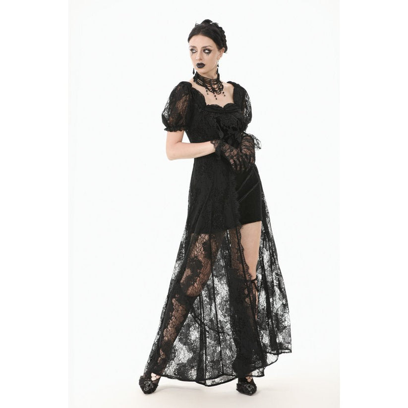 Dark in Love Gothic Maxi Dress Morwenna Lace Black UK 8-22 - QHA UK