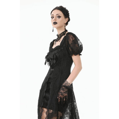 Dark in Love Gothic Maxi Dress Morwenna Lace Black UK 8-22 - QHA UK