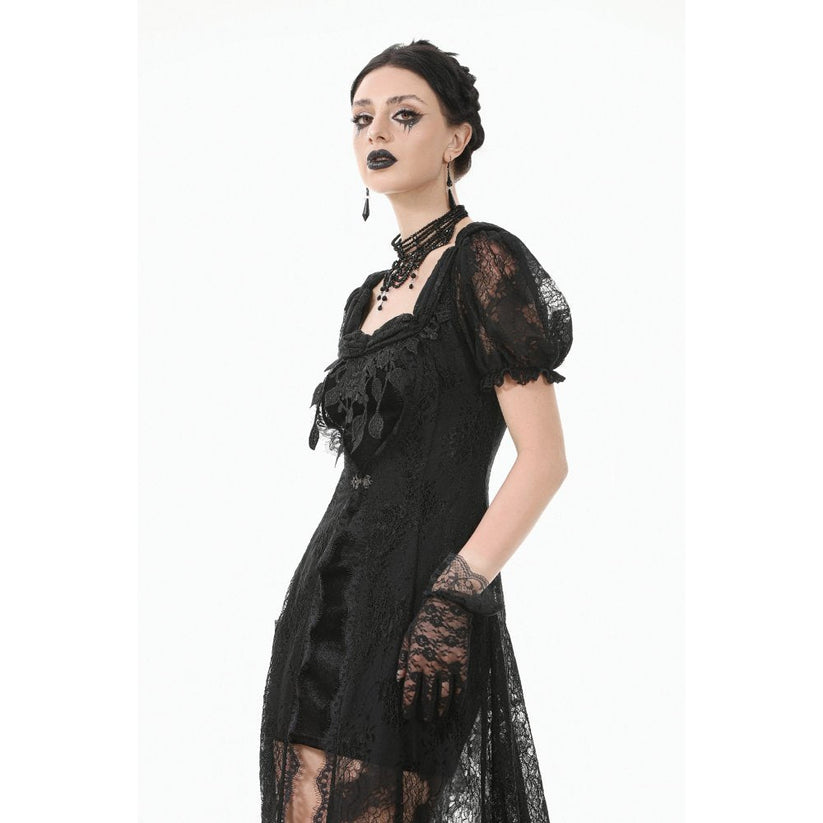 Dark in Love Gothic Maxi Dress Morwenna Lace Black UK 8-22 - QHA UK