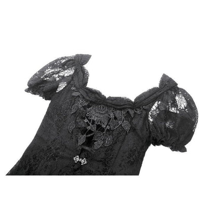 Dark in Love Gothic Maxi Dress Morwenna Lace Black UK 8-22 - QHA UK