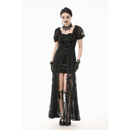 Dark in Love Gothic Maxi Dress Morwenna Lace Black UK 8-22 - QHA UK