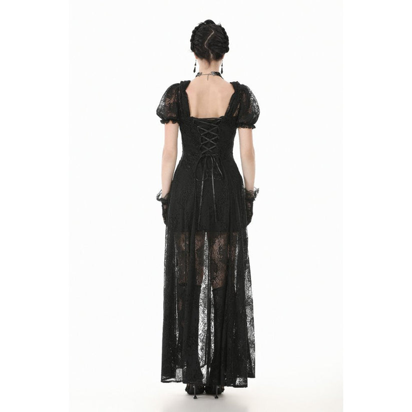 Dark in Love Gothic Maxi Dress Morwenna Lace Black UK 8-22 - QHA UK