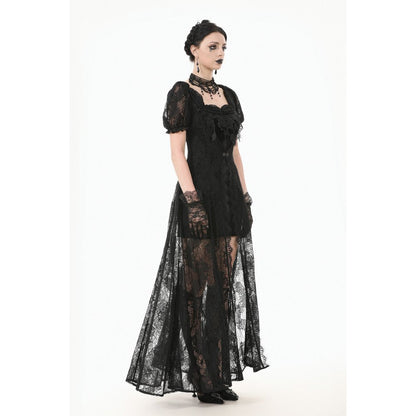 Dark in Love Gothic Maxi Dress Morwenna Lace Black UK 8-22 - QHA UK