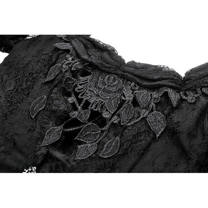 Dark in Love Gothic Maxi Dress Morwenna Lace Black UK 8-22 - QHA UK