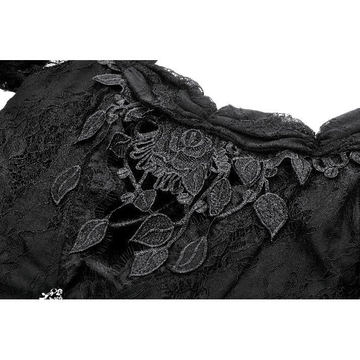 Dark in Love Gothic Maxi Dress Morwenna Lace Black UK 8-22 - QHA UK