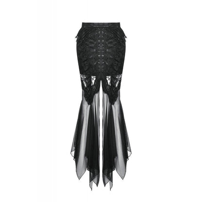 Dark in Love Gothic Skirt Nevaeh Lace and Mesh Mermaid UK 8-18 - QHA UK