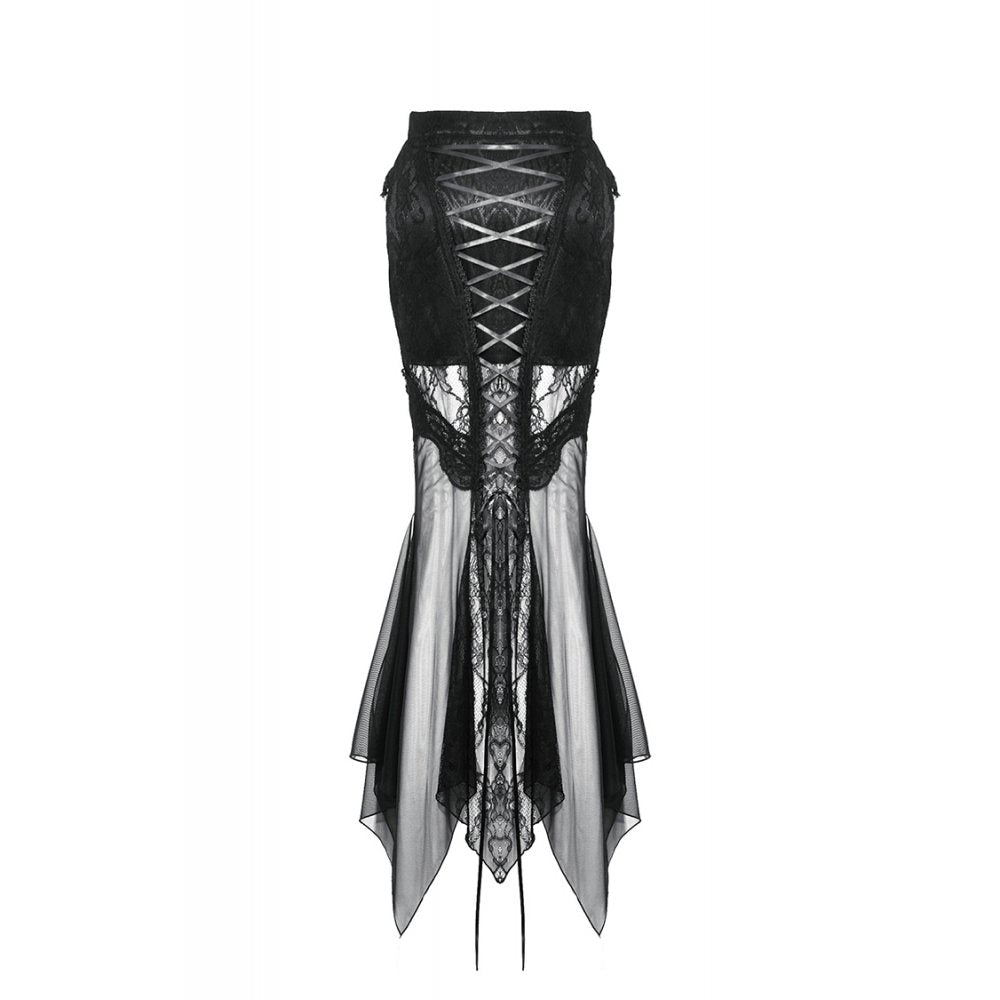 Dark in Love Gothic Skirt Nevaeh Lace and Mesh Mermaid UK 8-18 - QHA UK