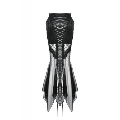 Dark in Love Gothic Skirt Nevaeh Lace and Mesh Mermaid UK 8-18 - QHA UK