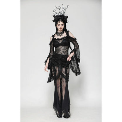 Dark in Love Gothic Skirt Nevaeh Lace and Mesh Mermaid UK 8-18 - QHA UK