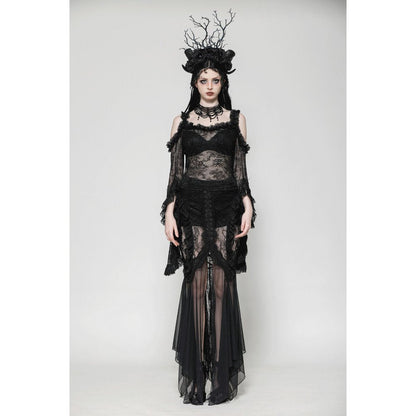 Dark in Love Gothic Skirt Nevaeh Lace and Mesh Mermaid UK 8-18 - QHA UK