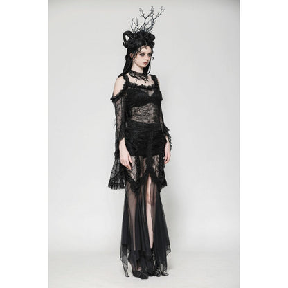 Dark in Love Gothic Skirt Nevaeh Lace and Mesh Mermaid UK 8-18 - QHA UK