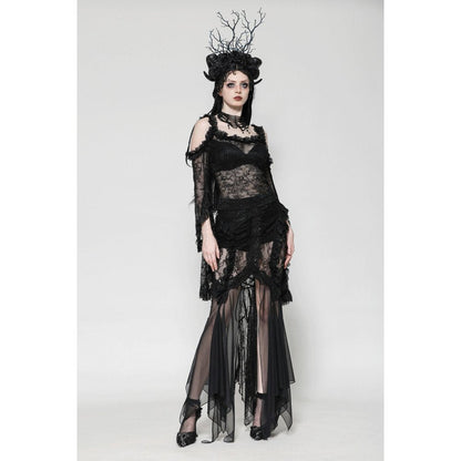 Dark in Love Gothic Skirt Nevaeh Lace and Mesh Mermaid UK 8-18 - QHA UK