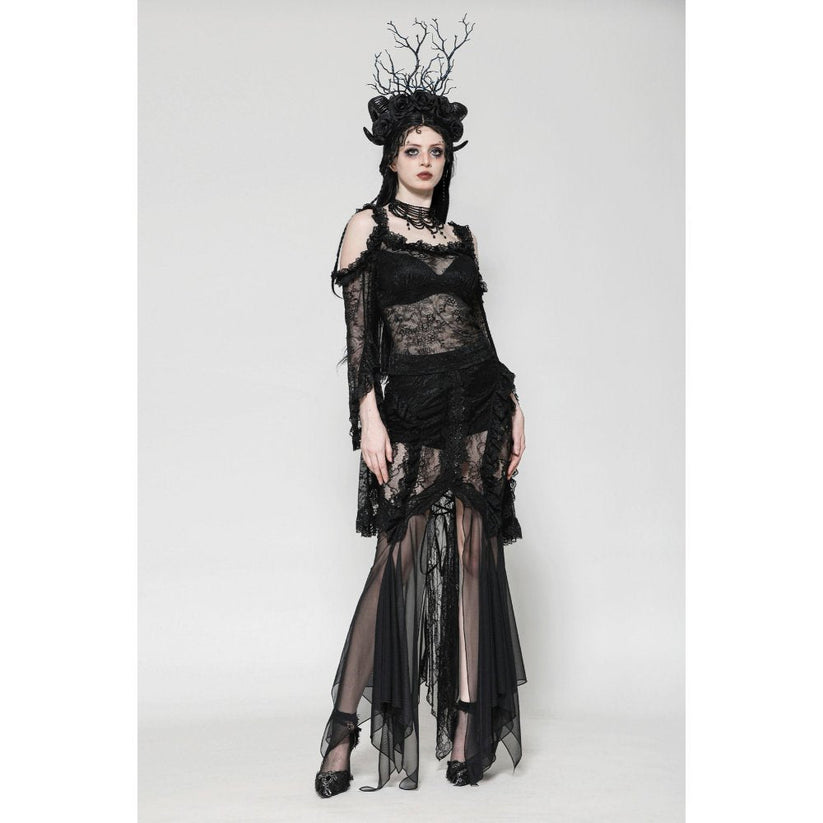 Dark in Love Gothic Skirt Nevaeh Lace and Mesh Mermaid UK 8-18 - QHA UK