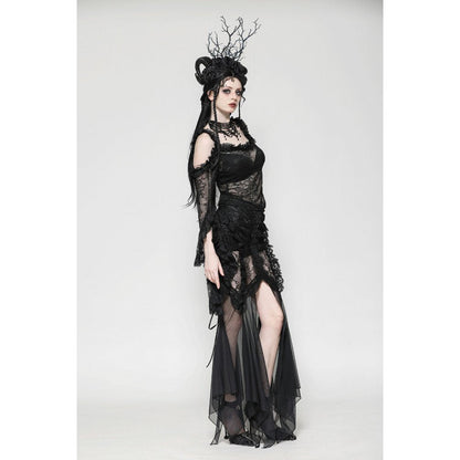 Dark in Love Gothic Skirt Nevaeh Lace and Mesh Mermaid UK 8-18 - QHA UK