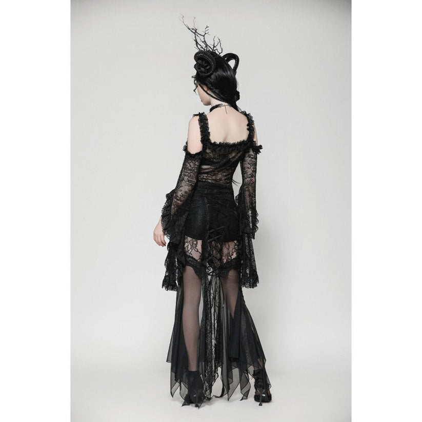Dark in Love Gothic Skirt Nevaeh Lace and Mesh Mermaid UK 8-18 - QHA UK