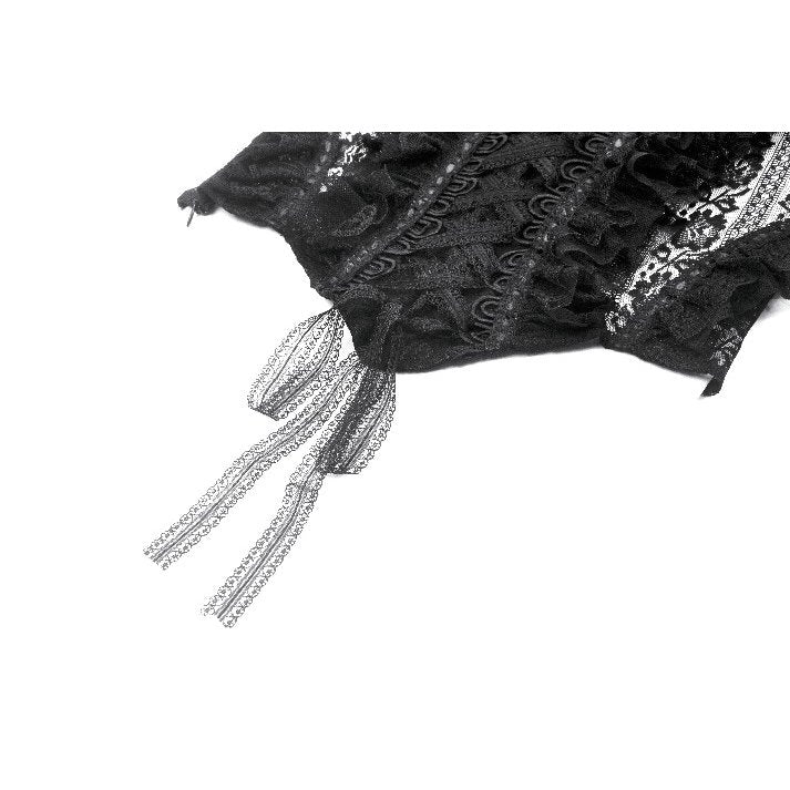 Dark in Love Women's Gothic Bodysuit Ophelia Lace Off-Shoulder Top - QHA UK