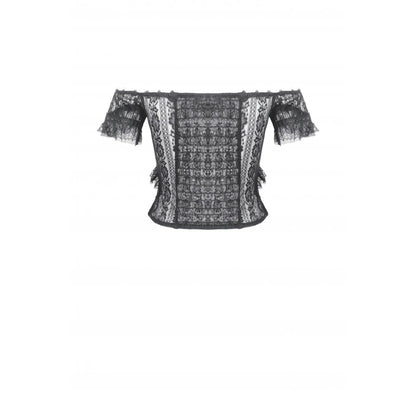 Dark in Love Women's Gothic Bodysuit Ophelia Lace Off-Shoulder Top - QHA UK