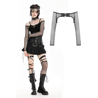 Dark in Love Blouse Oriana Fishnet Sleeves UK 10-18 | QHAUK - QHA UK