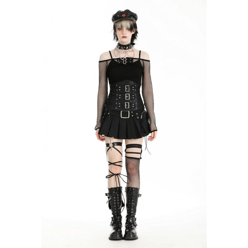 Dark in Love Blouse Oriana Fishnet Sleeves UK 10-18 | QHAUK - QHA UK