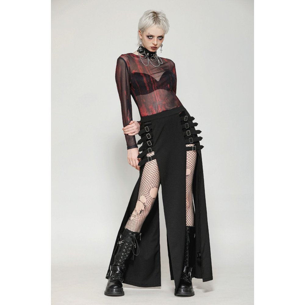 Dark in Love Skirt Phoenix Black Slit Metal Long UK 8-18 - QHA UK