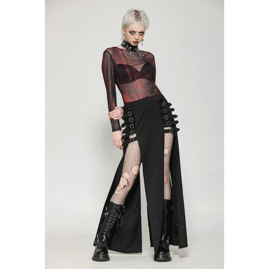 Dark in Love Skirt Phoenix Black Slit Metal Long UK 8-18 - QHA UK