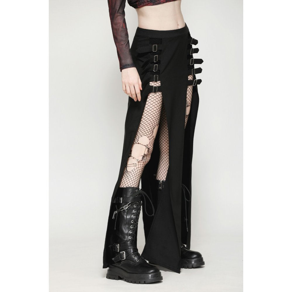 Dark in Love Skirt Phoenix Black Slit Metal Long UK 8-18 - QHA UK